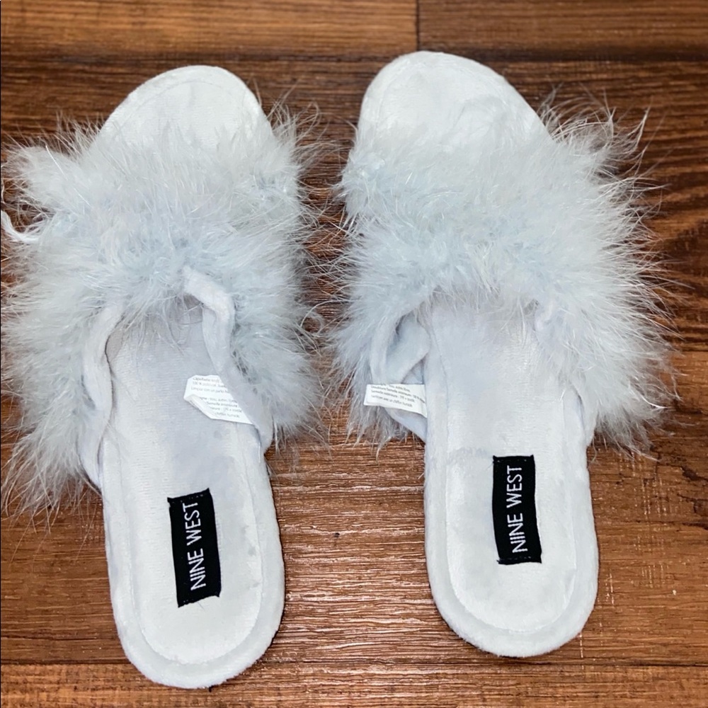 Nine West Fuzzy Slippers